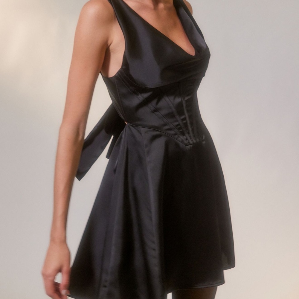 Urban Outfitters Black Satin Mini Dress